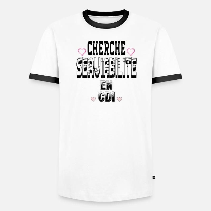 Looking for Helpfulness on a permanent contract - Men's Ringer Shirt - white/black