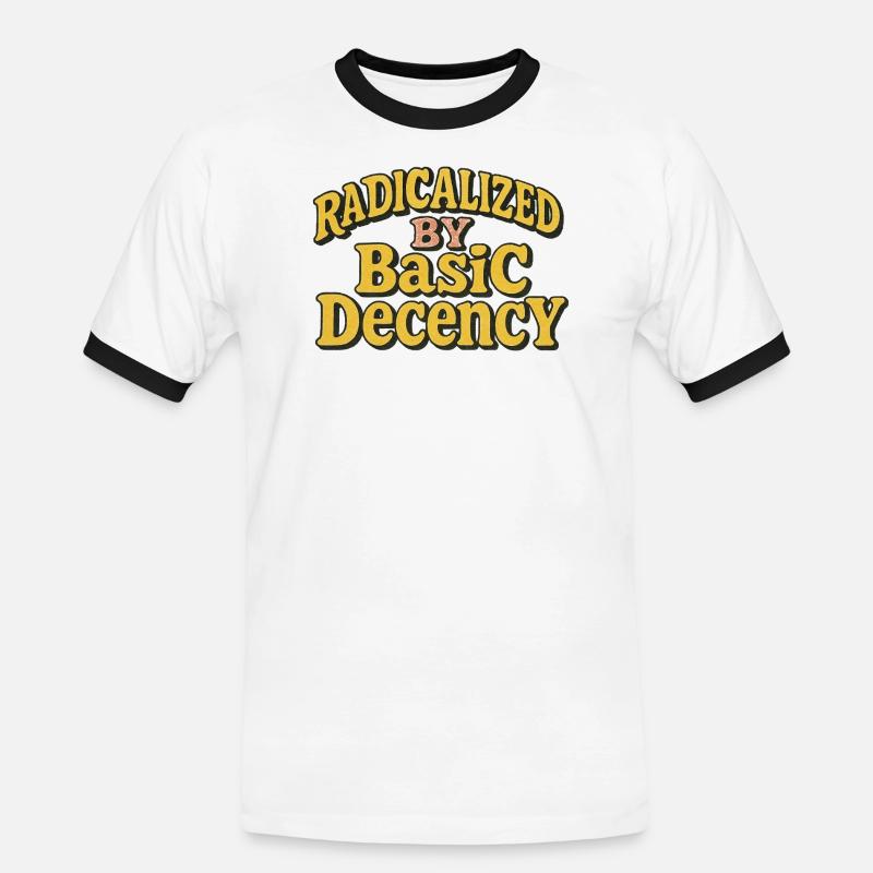 Radicalized by Basic Decency - Men's Ringer Shirt - white/black