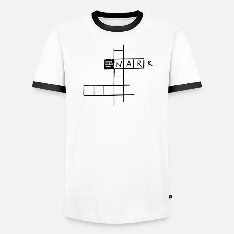 Irrer mit 3 Buchstaben - Männer Kontrast-T-Shirt - Weiß/Schwarz