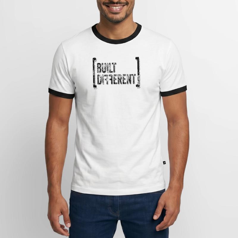 Construit différemment – Déclaration de tendance : faute de frappe T-shirt contrasté Homme