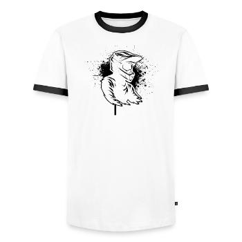 Direkte Motocross Aussage - Männer Kontrast-T-Shirt - Weiß/Schwarz - Vorne - AI Model Female 172 light (172cm) & AI Model Male 178 dark (178cm)