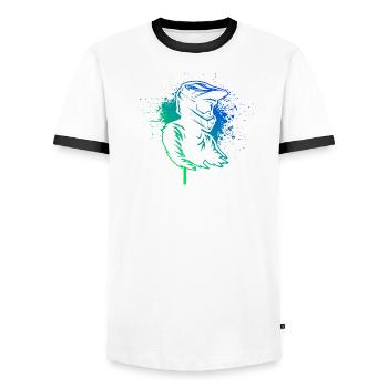 Conception compacte du motocross - T-shirt contrasté Homme - blanc/noir - Devant - AI Model Female 172 light (172cm) & AI Model Male 178 dark (178cm)