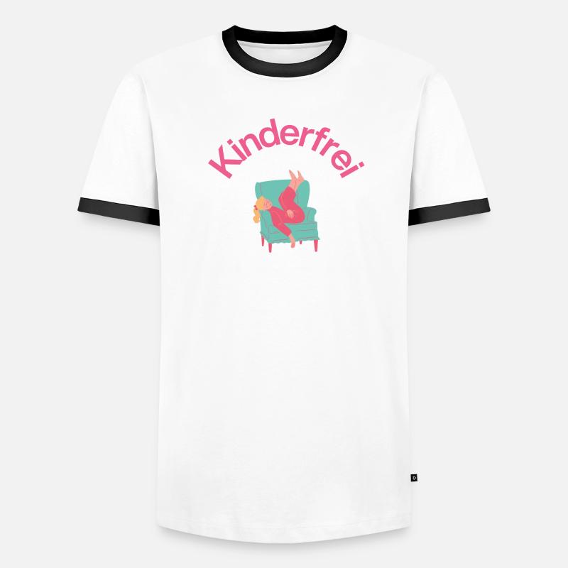 Kinderfrei – Sofa, Schlaf & Stille, Mutter schläft - Männer Kontrast-T-Shirt - Weiß/Schwarz