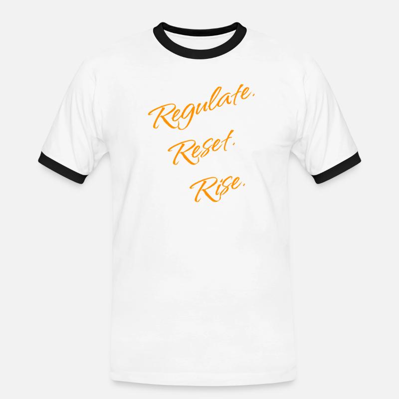 Regulate. Reset. Rise. – Nervous System - Männer Kontrast-T-Shirt - Weiß/Schwarz