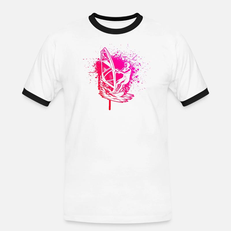 Windsurfing in a nutshell - Men's Ringer Shirt - white/black