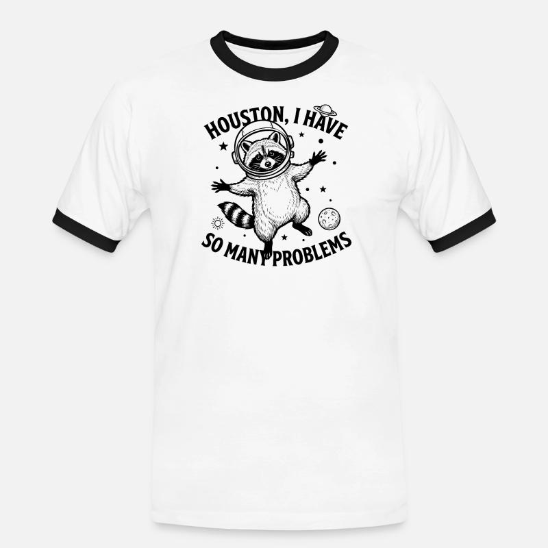 Problem bear - Men's Ringer Shirt - white/black