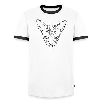 Sphinxkopf - Männer Kontrast-T-Shirt - Weiß/Schwarz - Vorne - AI Model Female 172 light (172cm) & AI Model Male 178 dark (178cm)