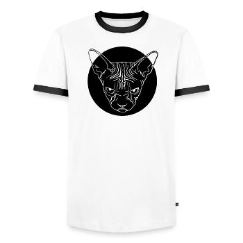 Sphinx Head - Men's Ringer Shirt - white/black - Front - AI Model Female 172 light (172cm) & AI Model Male 178 dark (178cm)