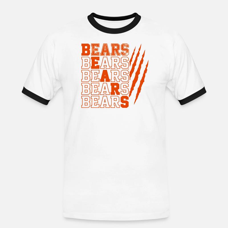 Bears Text with Distressed Claw Marks - Men's Ringer Shirt - white/black