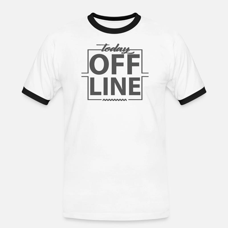 Today Offline Design Statement Spruch Minimal - Männer Kontrast-T-Shirt - Weiß/Schwarz