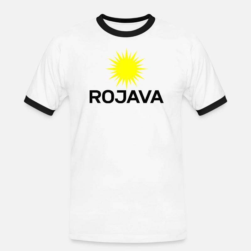 Rojava - Men's Ringer Shirt - white/black