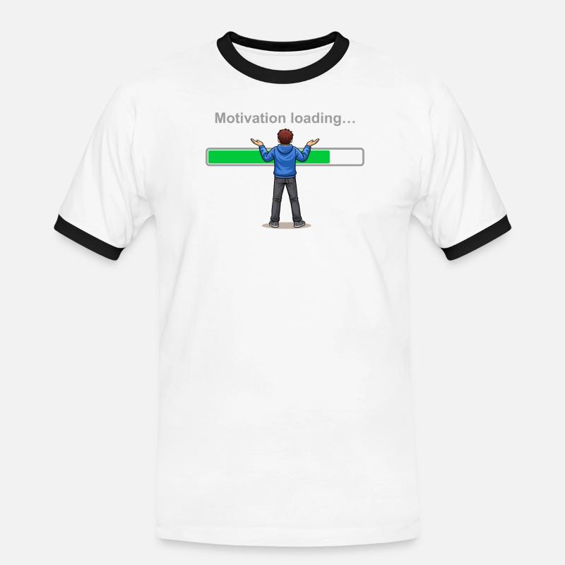 Motivation Loading… Please Wait - Men's Ringer Shirt - white/black