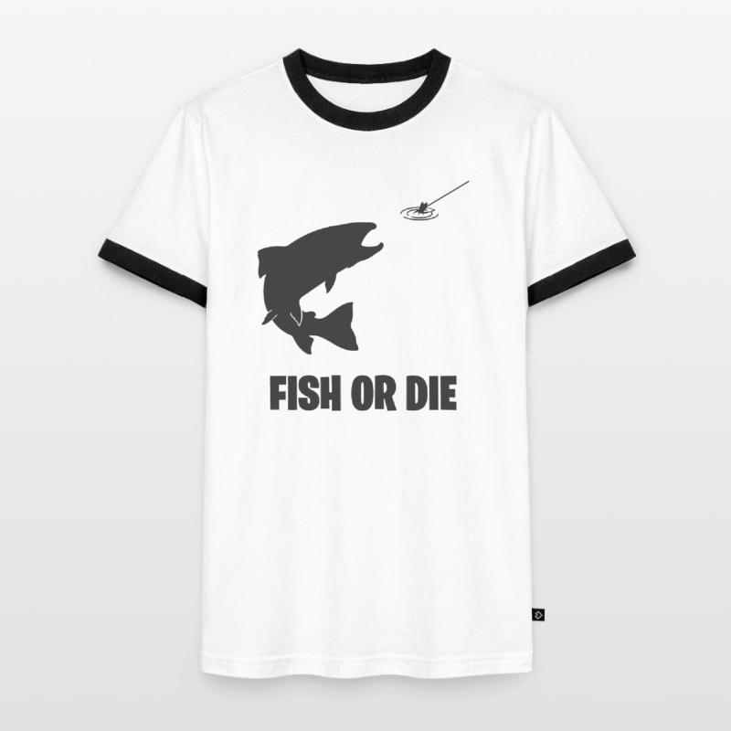 Fisch oder stirb Männer Kontrast-T-Shirt