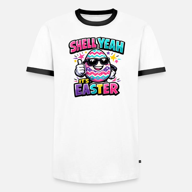 Hell yes It's Easter - Men's Ringer Shirt - white/black