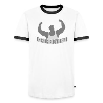 Certified Gym Rat Lustig Fitness Training Spruch - Männer Kontrast-T-Shirt - Weiß/Schwarz - Vorne - AI Model Female 172 light (172cm) & AI Model Male 178 dark (178cm)