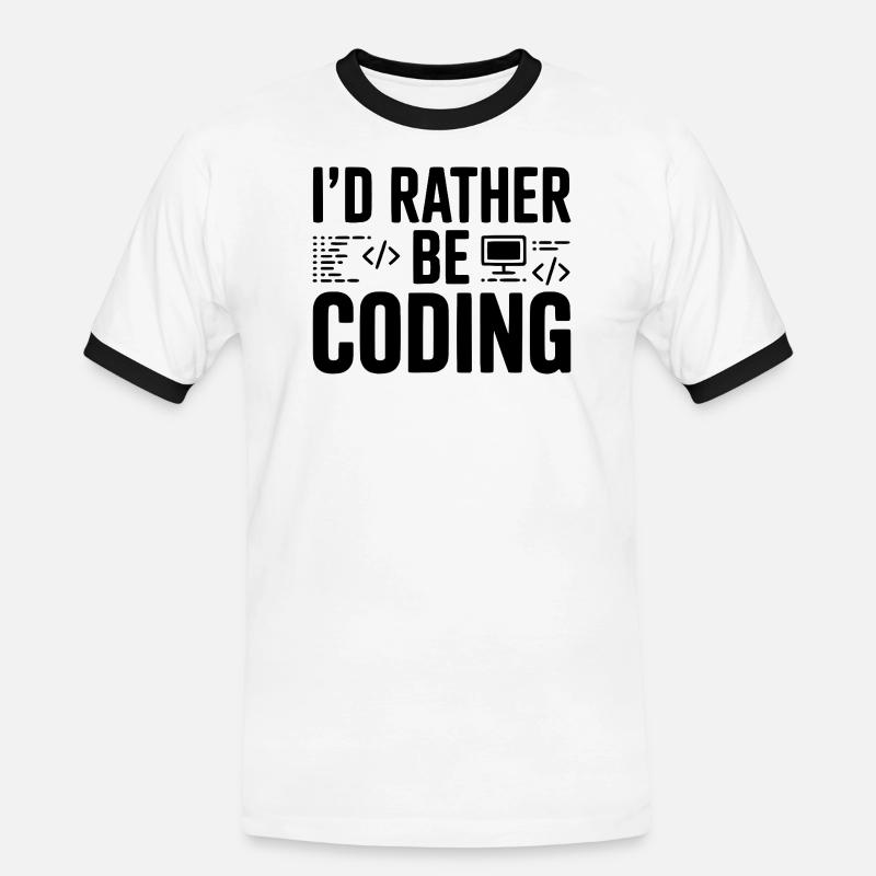 I'd Rather Be Coding - Men's Ringer Shirt - white/black
