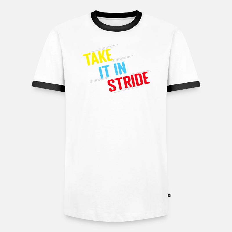 Running Run Take It In Stride Marathon Runner - Men's Ringer Shirt - white/black