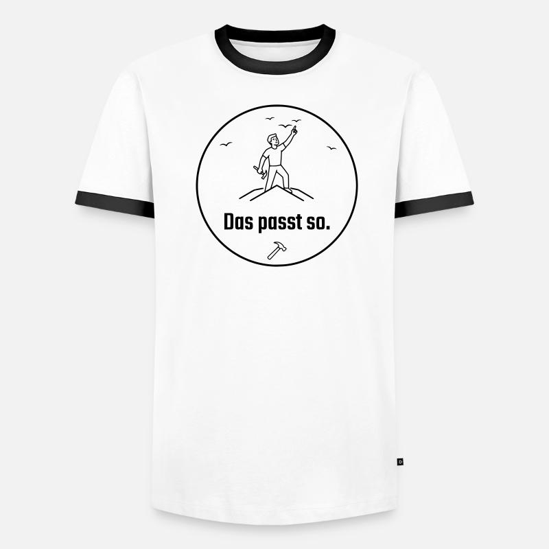 Dachdecker das passt so Stolz - Männer Kontrast-T-Shirt - Weiß/Schwarz