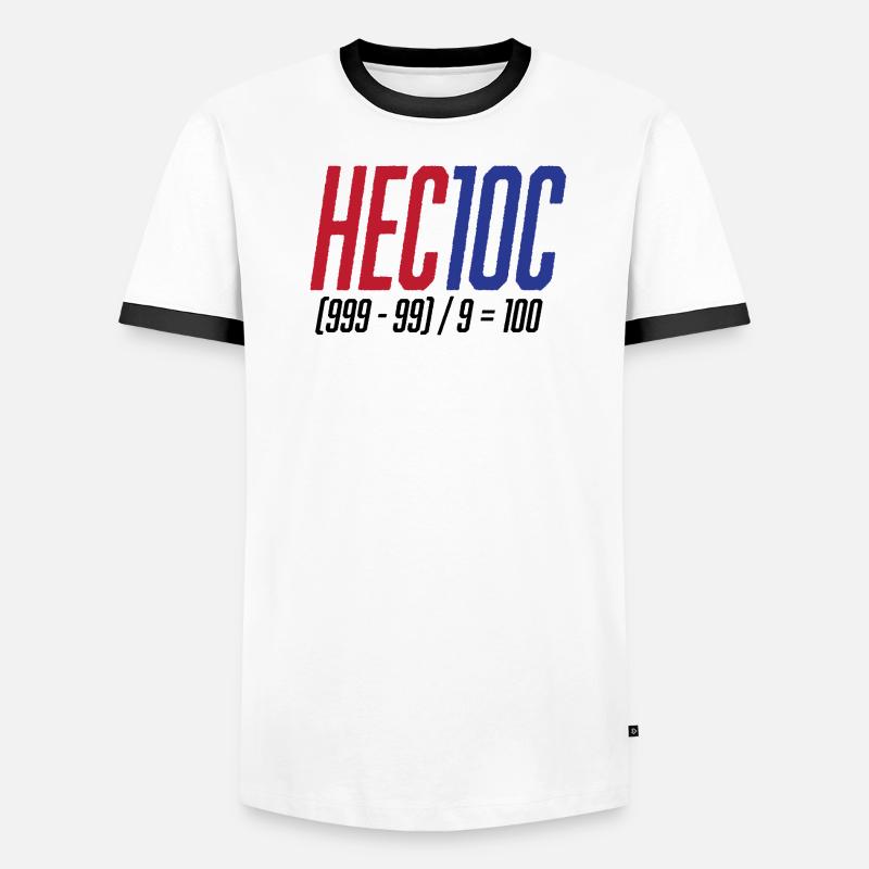Hectoc Mental Arithmetic Game, Math - Men's Ringer Shirt - white/black