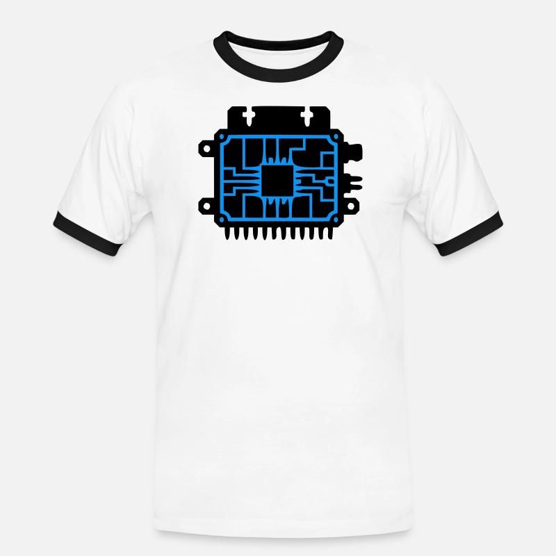 Logo informatique du PCB Microchip - T-shirt contrasté Homme - blanc/noir