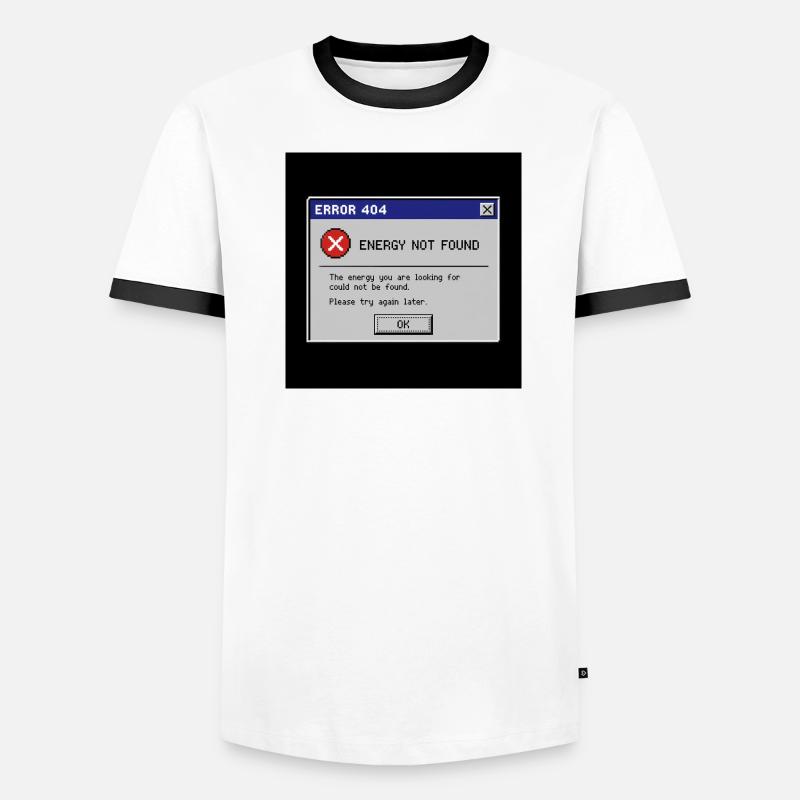 Error 404 Energy Not Found - Men's Ringer Shirt - white/black