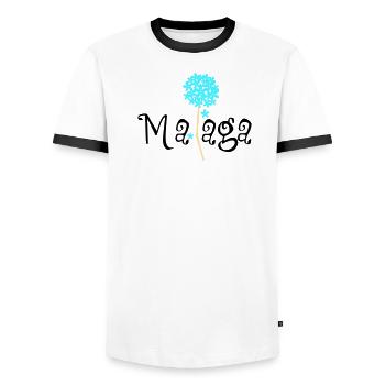 Malaga Biznaga - Men's Ringer Shirt - white/black - Front - AI Model Female 172 light (172cm) & AI Model Male 178 dark (178cm)