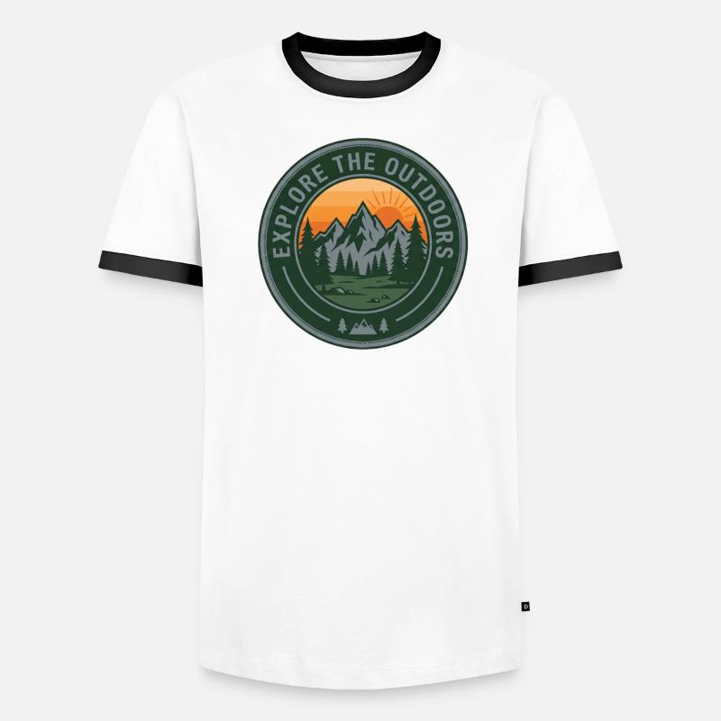 Explore Outdoors Berge - Männer Kontrast-T-Shirt - Weiß/Schwarz