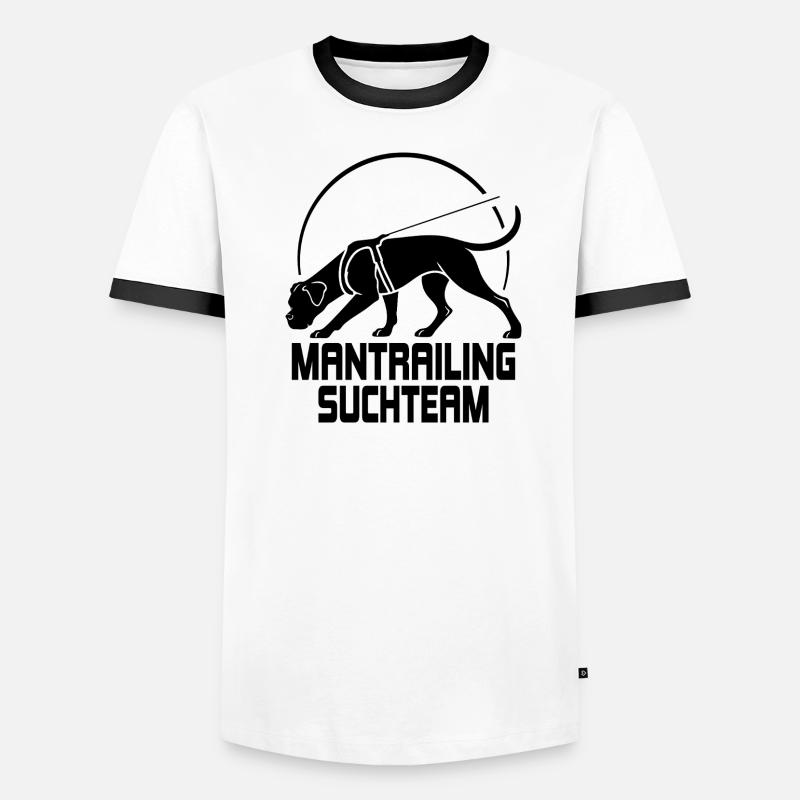 Boxer Mantrailing Suchteam Hunde Wilsigns - Männer Kontrast-T-Shirt - Weiß/Schwarz