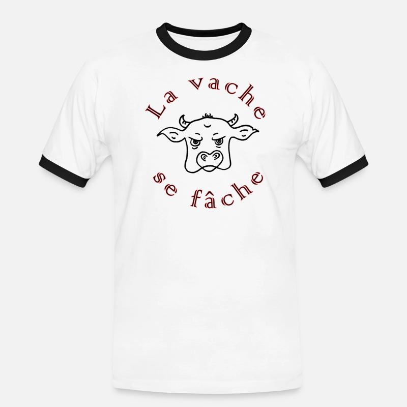Die Kuh wird wütend schwarz - Männer Kontrast-T-Shirt - Weiß/Schwarz