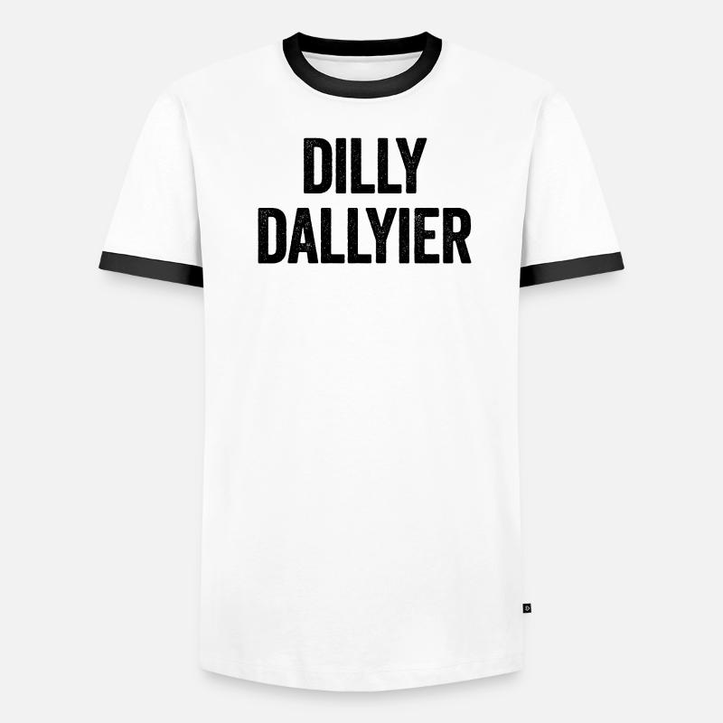 Dilly Dallyier Procrastinate Dredle Dilly Dally - Männer Kontrast-T-Shirt - Weiß/Schwarz