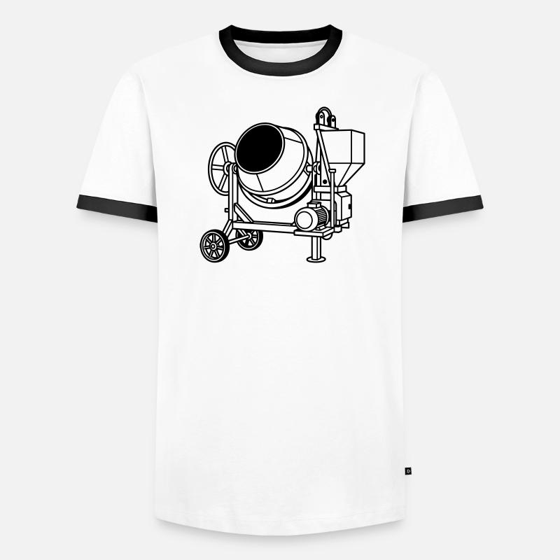 cement drum - Men's Ringer Shirt - white/black
