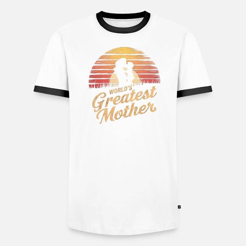 Die größte Mutter der Welt - Männer Kontrast-T-Shirt - Weiß/Schwarz