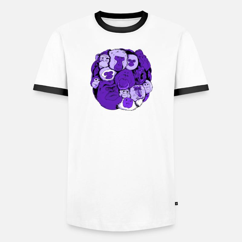 Monkey Ball - Men's Ringer Shirt - white/black