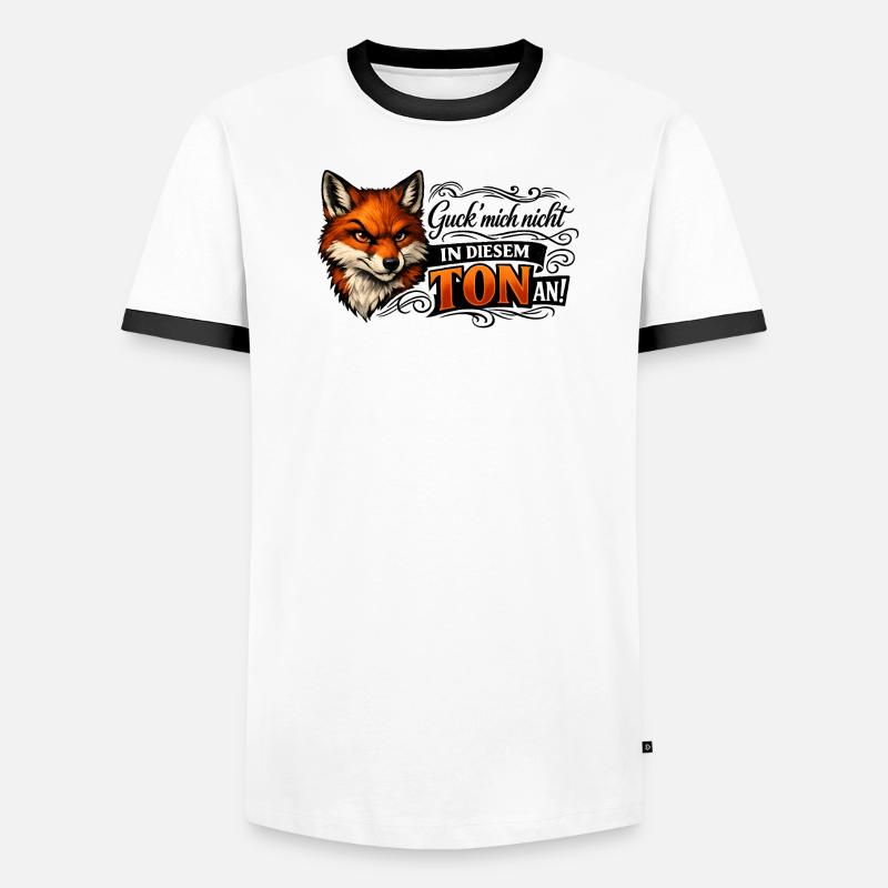 Fuchs freches Statement - Männer Kontrast-T-Shirt - Weiß/Schwarz
