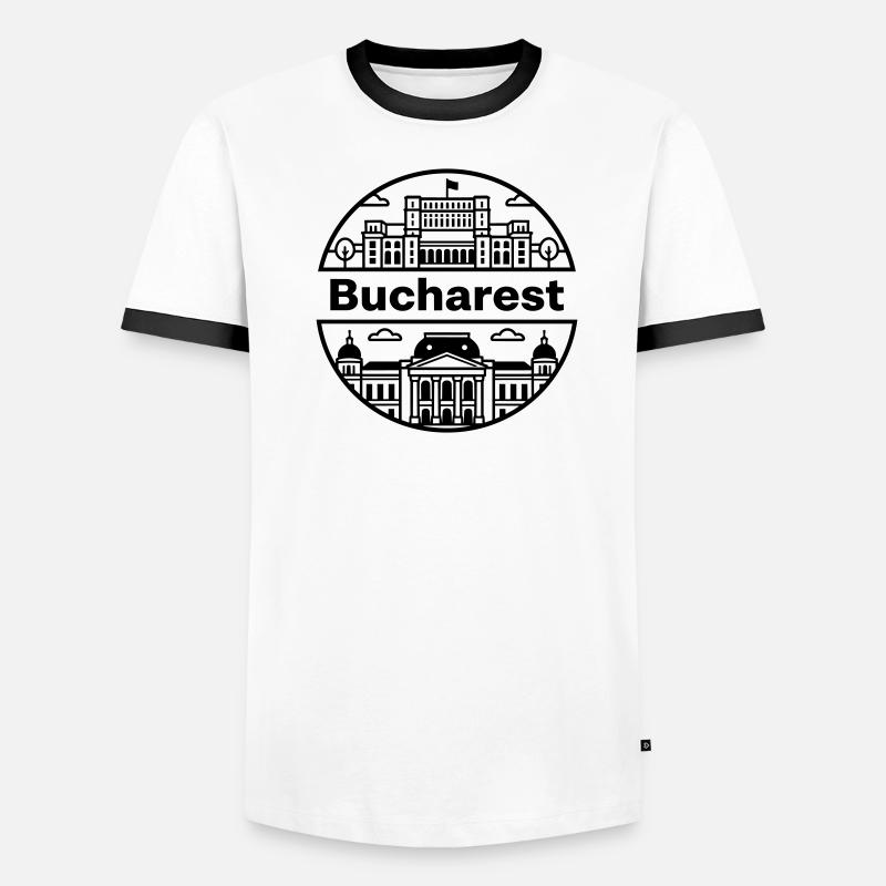 Bucharest - Men's Ringer Shirt - white/black