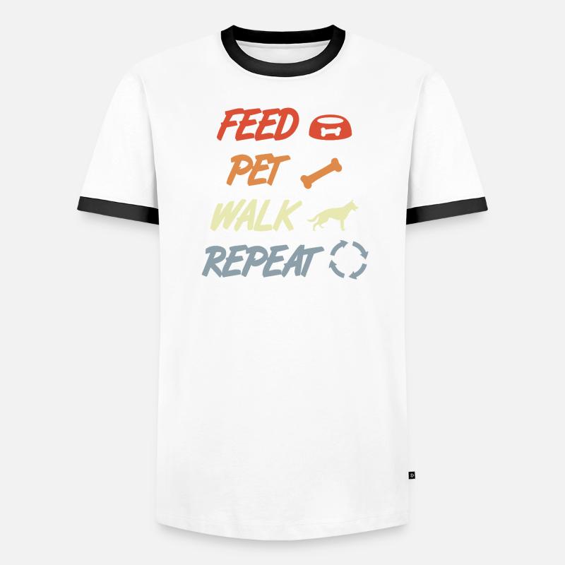 Feeding, petting, performing, repeating - Men's Ringer Shirt - white/black