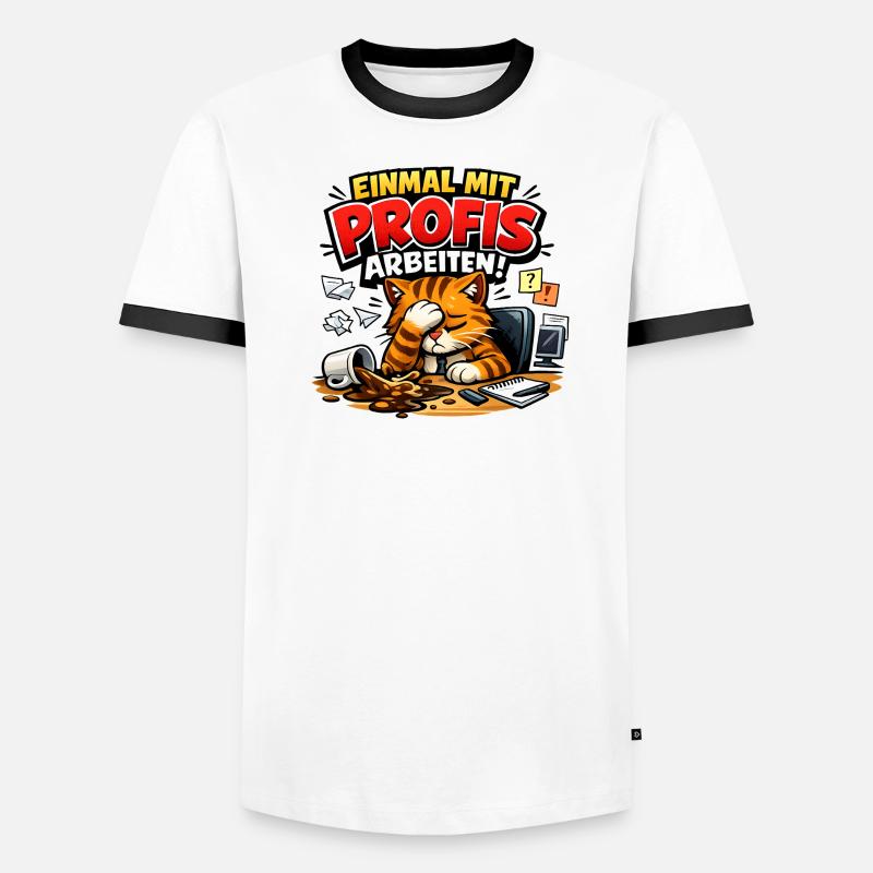 Einmal Mit Profis Arbeiten Sprüche Beruf - Männer Kontrast-T-Shirt - Weiß/Schwarz