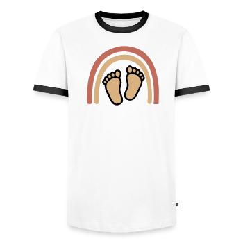 Baby Feet Rainbow Bohême - T-shirt contrasté Homme - blanc/noir - Devant - AI Model Female 172 light (172cm) & AI Model Male 178 dark (178cm)