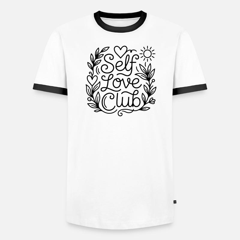 Selbstliebe - Männer Kontrast-T-Shirt - Weiß/Schwarz