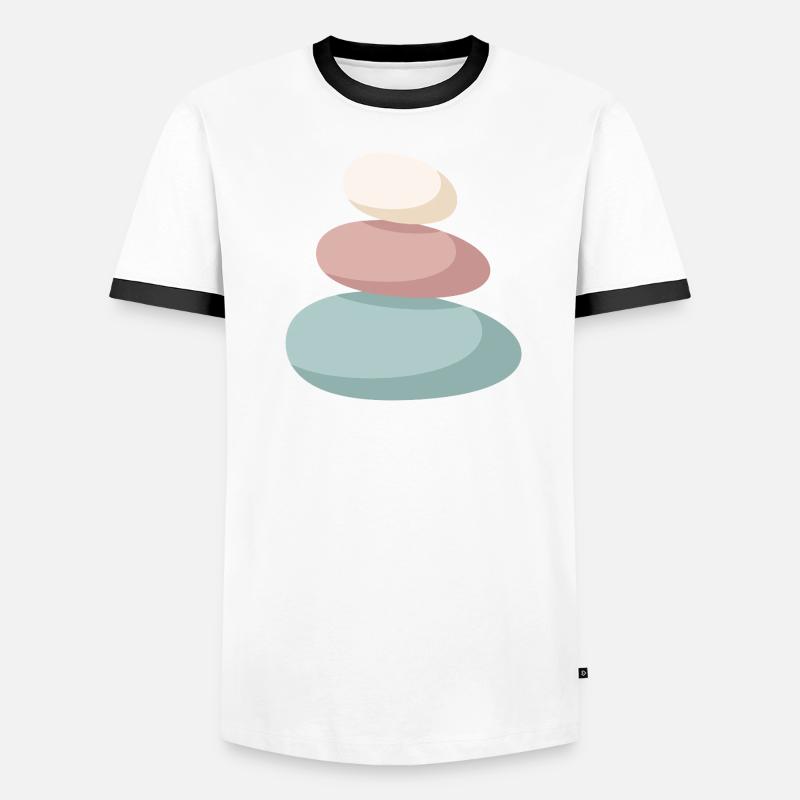 Pastel Stone Stack - Men's Ringer Shirt - white/black