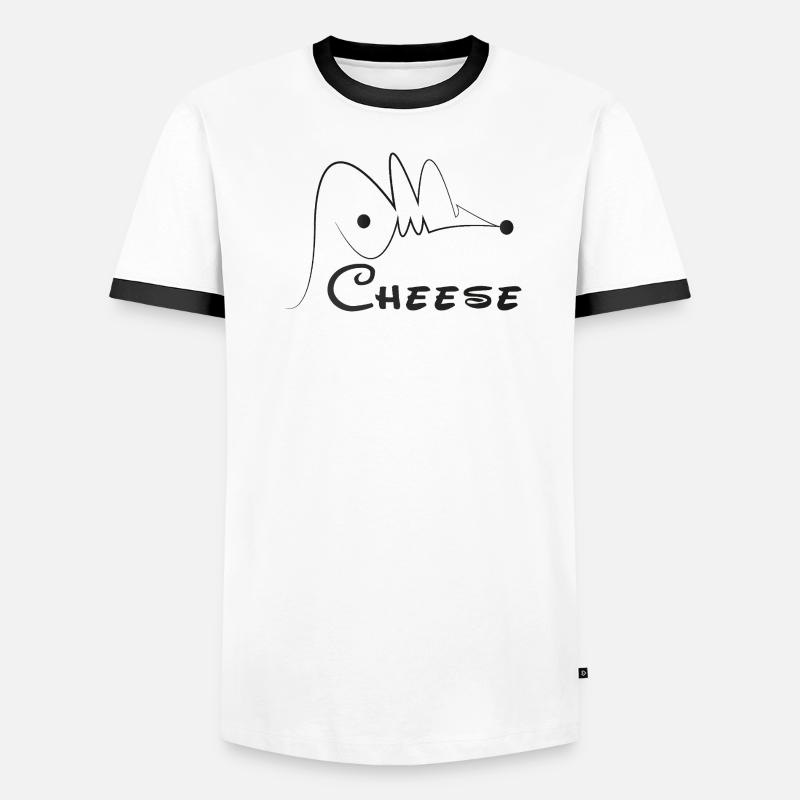 Hasan Mouse Calligraphy - Men's Ringer Shirt - white/black