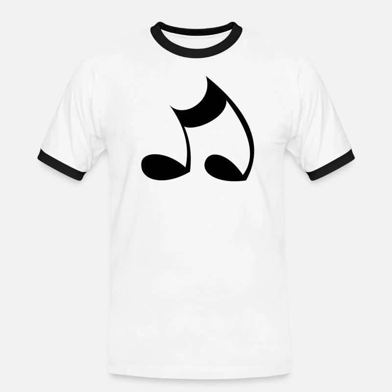 Note - Männer Kontrast-T-Shirt - Weiß/Schwarz