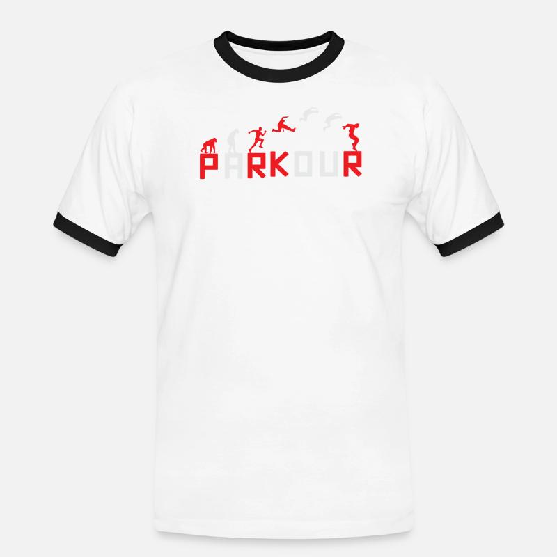 Evolution des Running Sequence Designs - Männer Kontrast-T-Shirt - Weiß/Schwarz