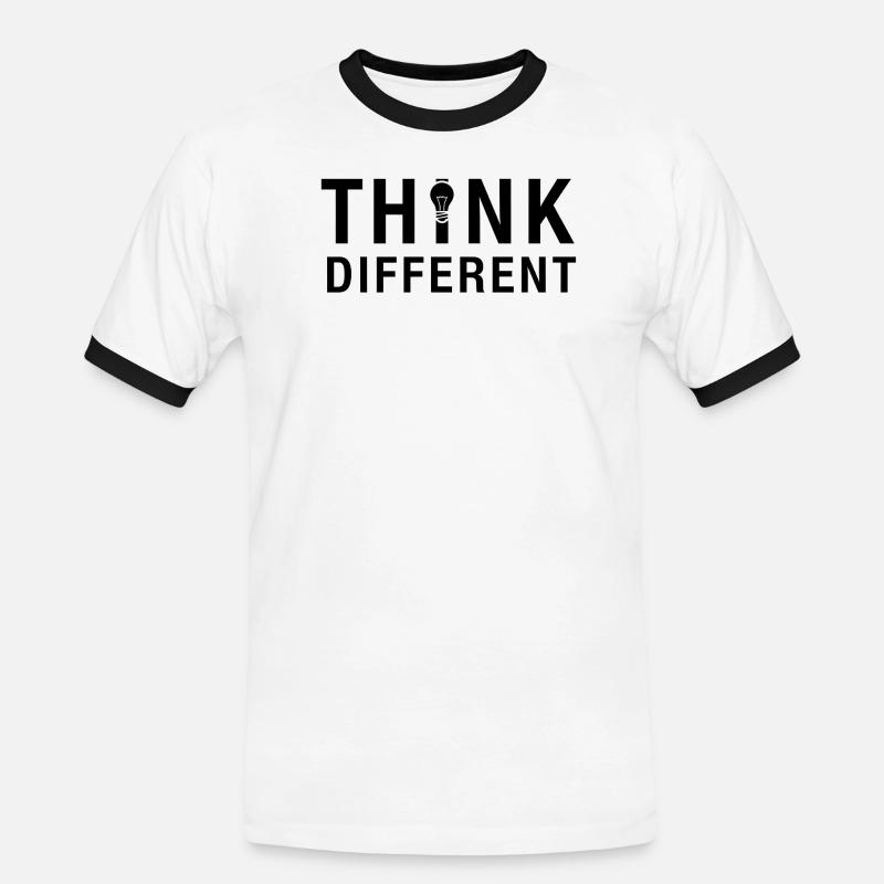 Creative Think Different Lightbulb Design - Men's Ringer Shirt - white/black
