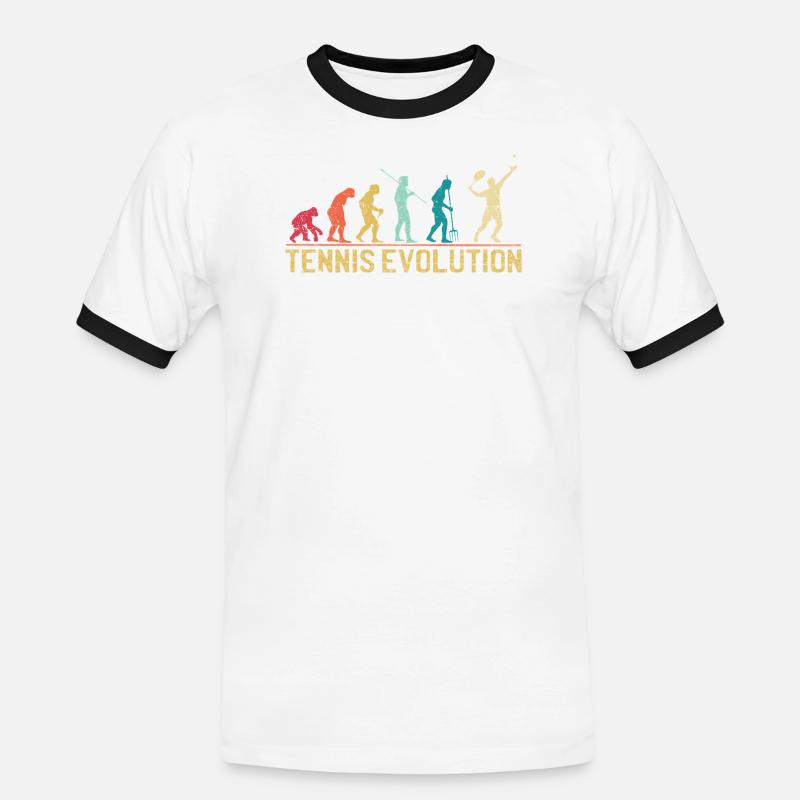 Tennis Evolution Evolution Conception graphique - T-shirt contrasté Homme - blanc/noir
