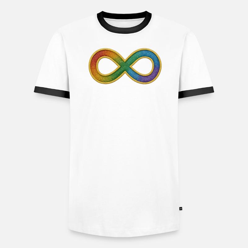 Rainbow infinity symbol for diversity - Men's Ringer Shirt - white/black