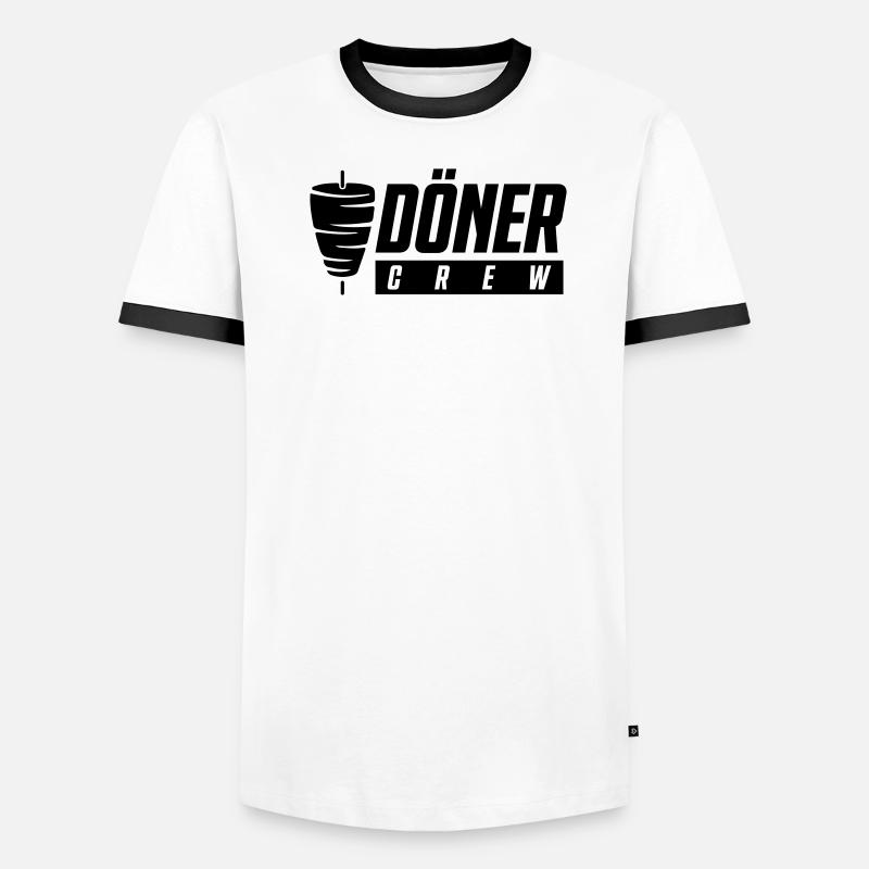 Döner Crew - Männer Kontrast-T-Shirt - Weiß/Schwarz