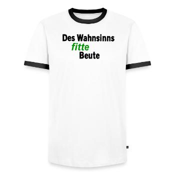 Wahnsinns fitte Beute - Männer Kontrast-T-Shirt - Weiß/Schwarz - Vorne - AI Model Female 172 light (172cm) & AI Model Male 178 dark (178cm)