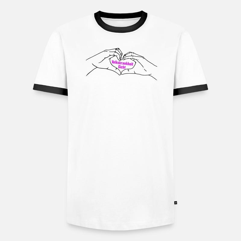 Herz Symbol Gicht - Männer Kontrast-T-Shirt - Weiß/Schwarz