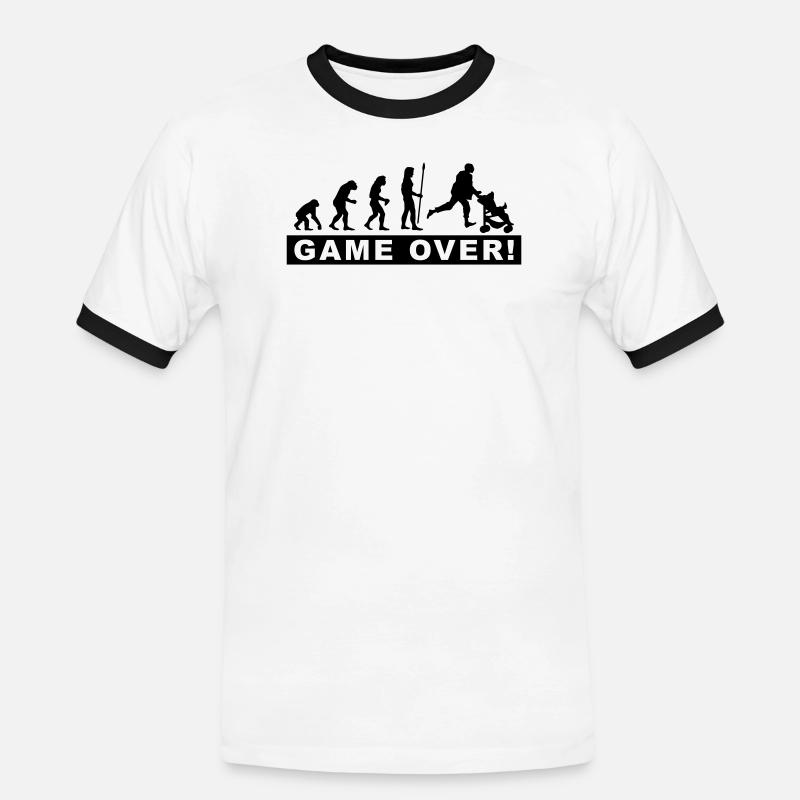 evolution_daddy - Men's Ringer Shirt - white/black